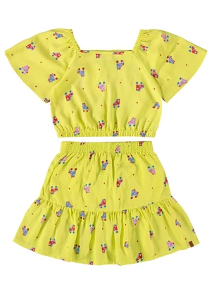 Malwee Kids - Conjunto Amarelo Patins em Viscose Menina - MALWEE KIDS