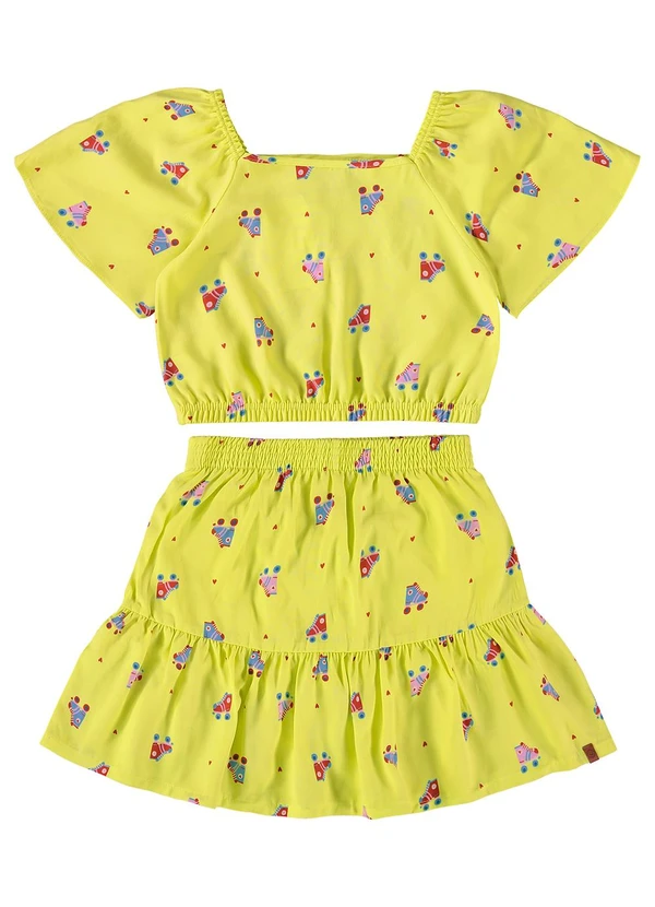 Malwee Kids - Conjunto Amarelo Patins em Viscose Menina 2