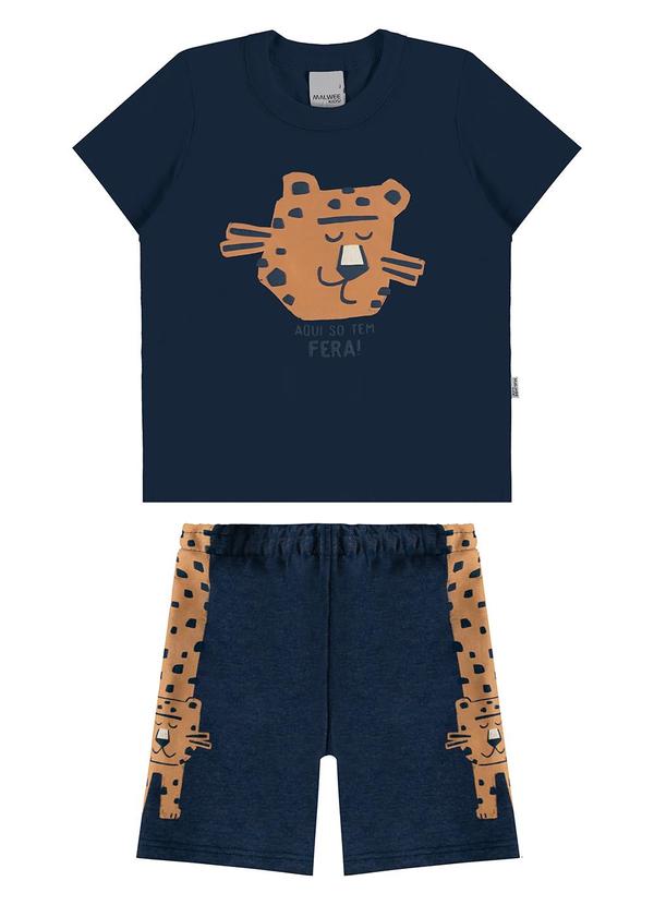 Malwee Kids - Conjunto Aqui Só Tem Fera Azul Marinho