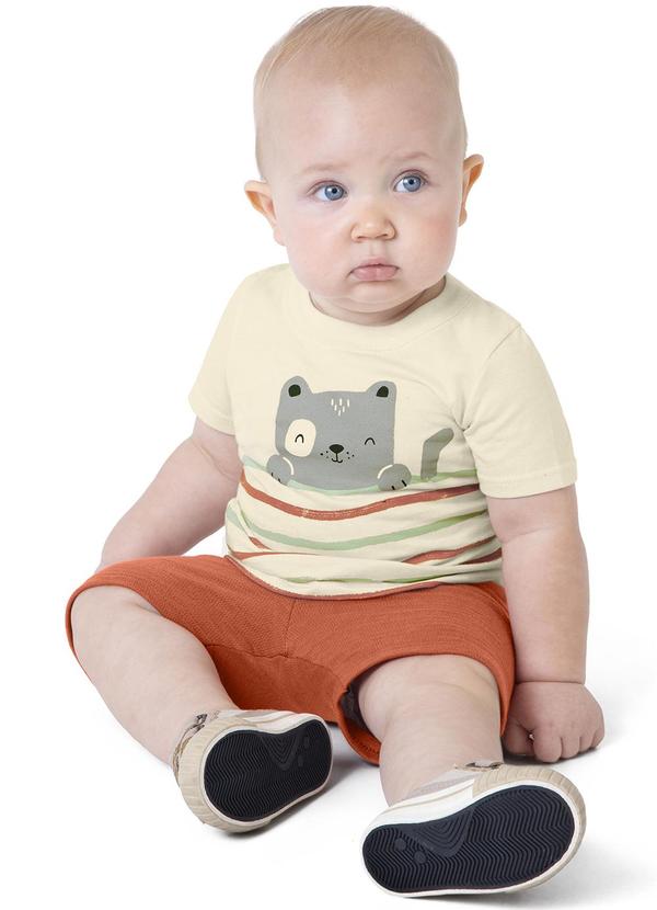 Malwee Kids - Conjunto Areia Gatinho com Moletinho Menino 2