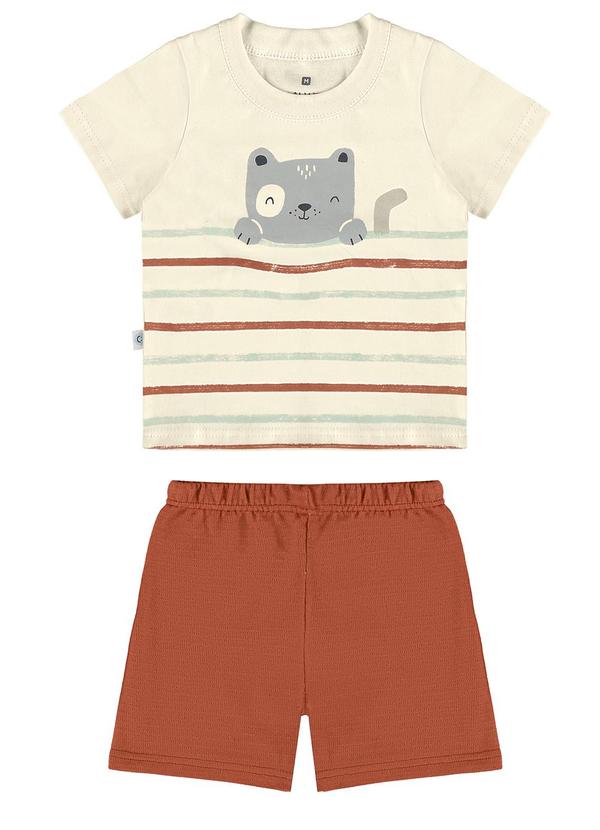 Malwee Kids - Conjunto Areia Gatinho com Moletinho Menino 3