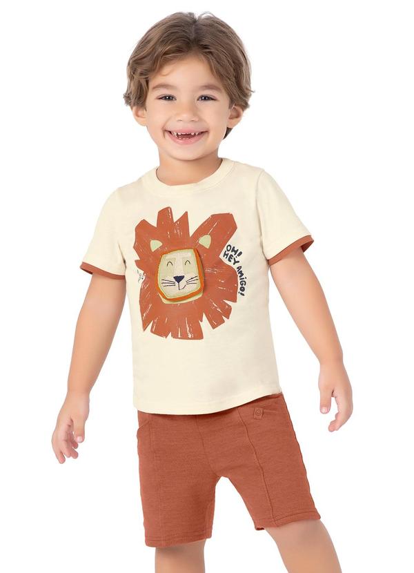 Malwee Kids - Conjunto Areia Leão com Aplique Menino