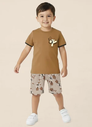 Malwee Kids - Conjunto Artes Marciais Microfibra Caramelo - MALWEE KIDS