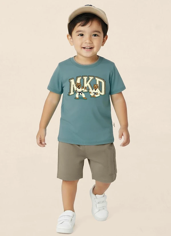 Malwee Kids - Conjunto Artes Marciais Mkd Azul Petróleo