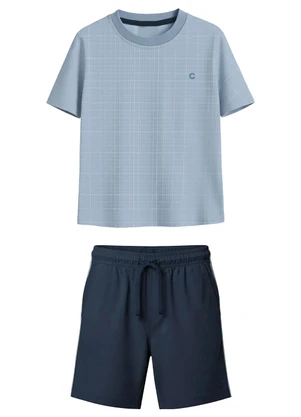 Carinhoso - Conjunto Athletic Sport Dept. Texturizado Azul - CARINHOSO