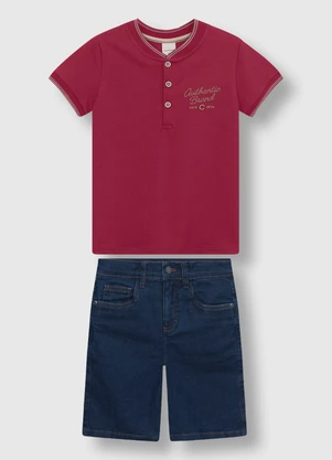 Carinhoso - Conjunto Authentic Brand Vermelho - CARINHOSO