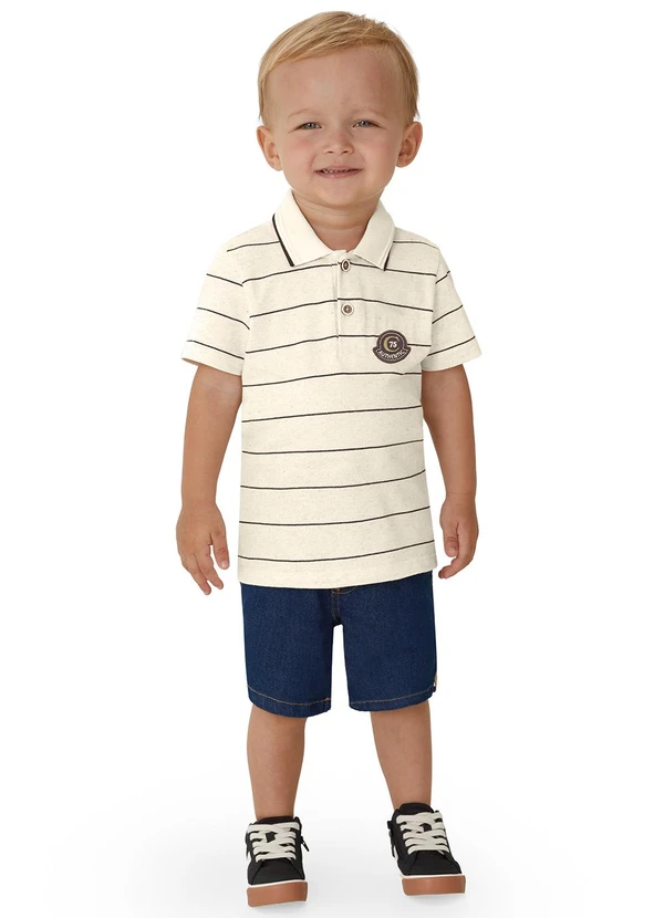 Carinhoso - Conjunto Authentic em Piquet Linho Branco