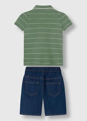 Carinhoso - Conjunto Authentic em Piquet Linho Verde - CARINHOSO