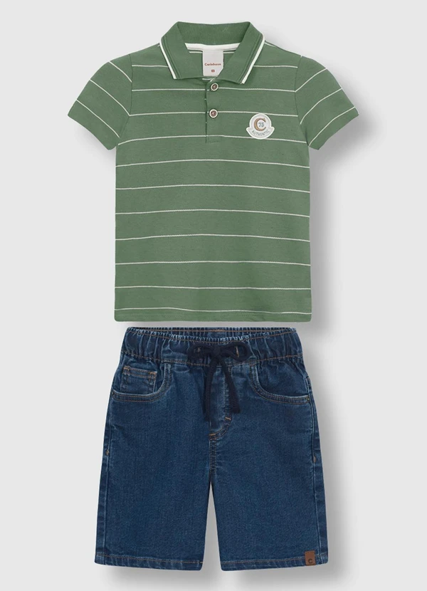 Carinhoso - Conjunto Authentic em Piquet Linho Verde