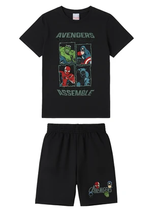 Malwee Kids - Conjunto Avengers Assemble Marvel® Preto - MALWEE KIDS