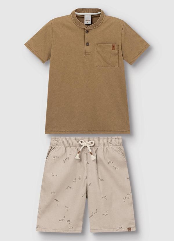 Carinhoso - Conjunto Aves Maquinetado Marrom