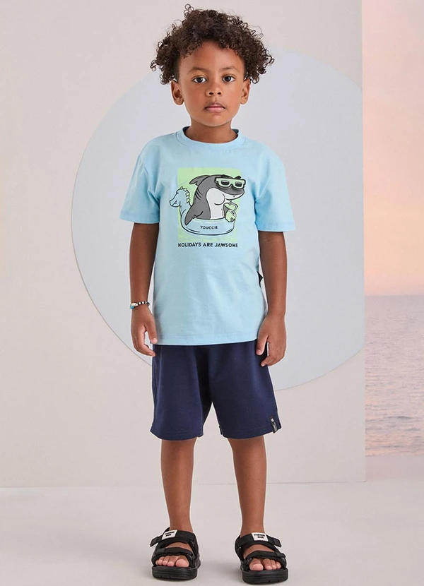 Youccie - Conjunto Azul Acqua de Tubarão Azul