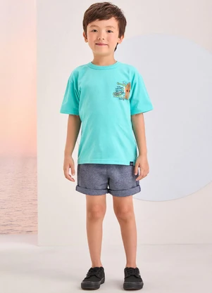 Youccie - Conjunto Azul Acqua Estampa Tropical Azul - YOUCCIE