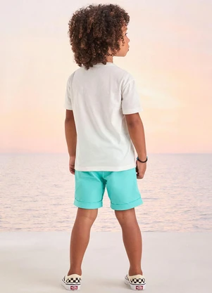 Youccie - Conjunto Azul Acqua Estampado Off White - YOUCCIE
