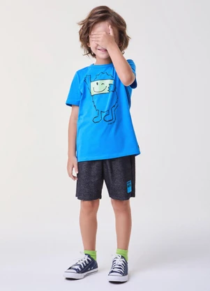 Bimbi - Conjunto Azul de Moletom Mescla Azul - BIMBI