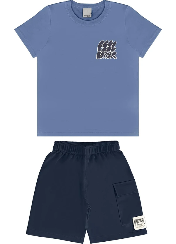 Malwee Kids - Conjunto Azul Escuro Feel Better Microfibra
