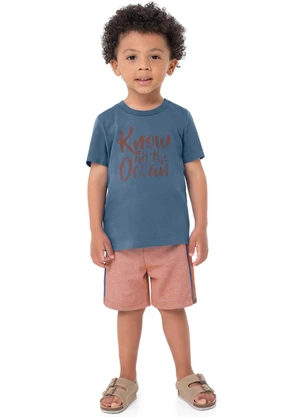 Carinhoso - Conjunto Azul Know All The Ocean Comfort Menino - CARINHOSO