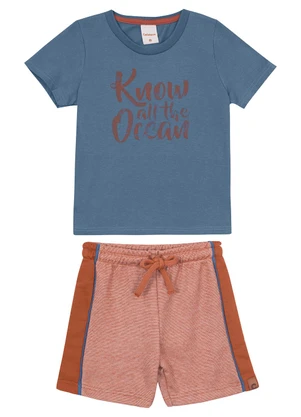 Carinhoso - Conjunto Azul Know All The Ocean Comfort Menino - CARINHOSO