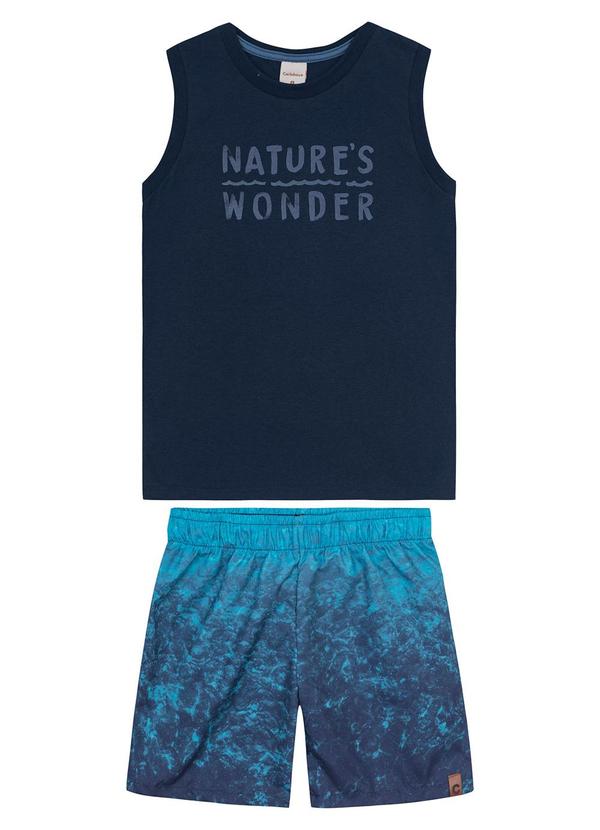 Carinhoso - Conjunto Azul Marinho Boardshort Menino
