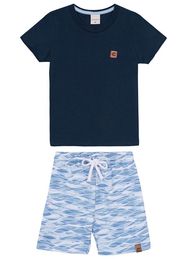 Carinhoso - Conjunto Azul Marinho em Moletinho Menino