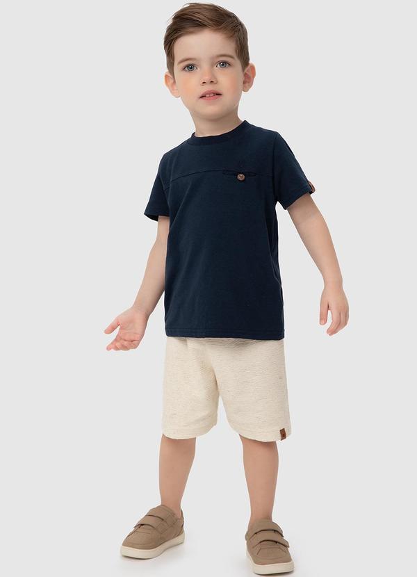 Carinhoso - Conjunto Azul Marinho em Texturizada