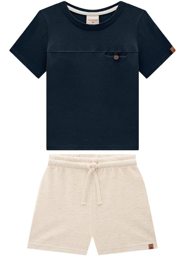 Carinhoso - Conjunto Azul Marinho em Texturizada 2