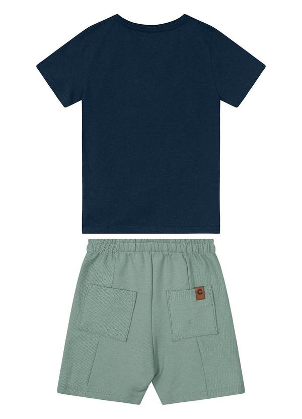 Carinhoso - Conjunto Azul Marinho Folhagem Moletom Menino 3