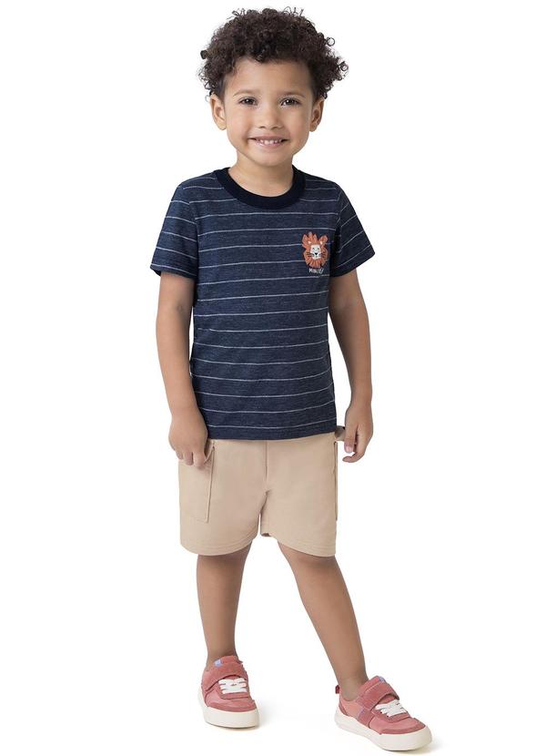 Malwee Kids - Conjunto Azul Marinho Mini Leão Listrado Menino