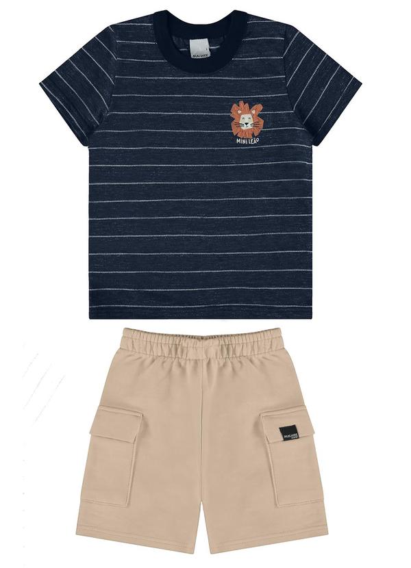 Malwee Kids - Conjunto Azul Marinho Mini Leão Listrado Menino 2