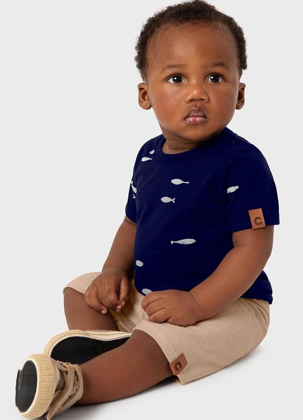 Carinhoso - Conjunto Azul Marinho Peixinhos com Moletom 1