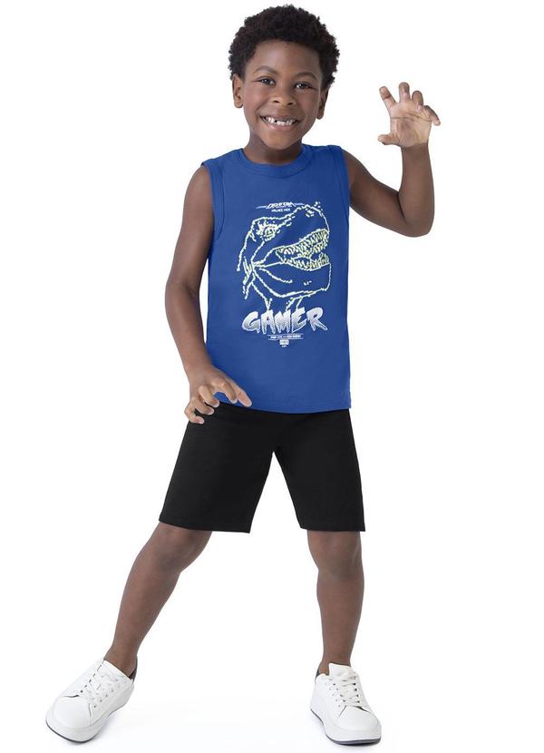 Malwee Kids - Conjunto Azul Royal Gamer em Moletinho