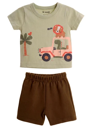 Brandili - Conjunto Baby Menino em Meia Malha de Safari - BRANDILI