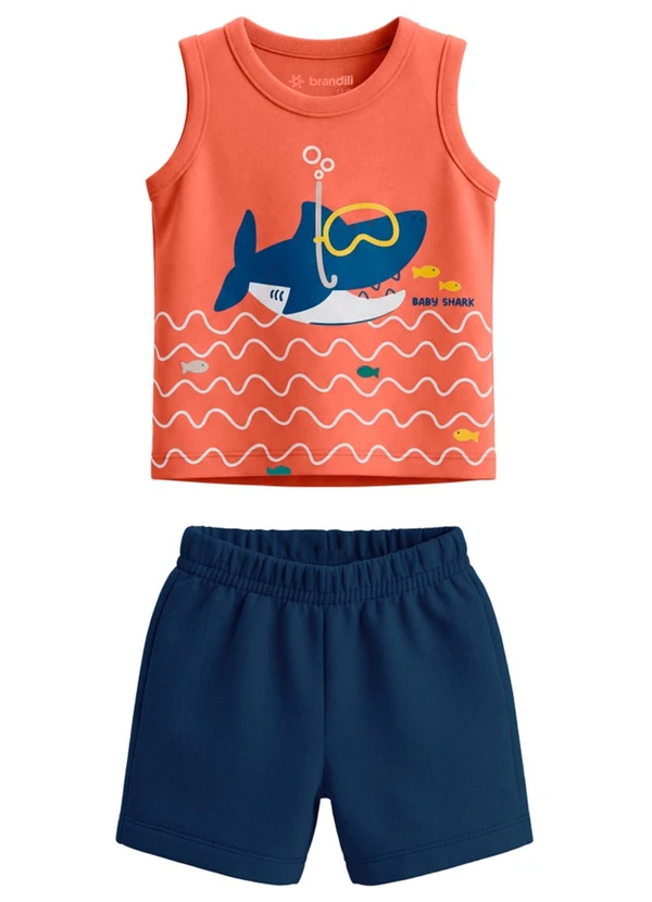 Brandili - Conjunto Baby Menino em Meia Malha de Tu Laranja