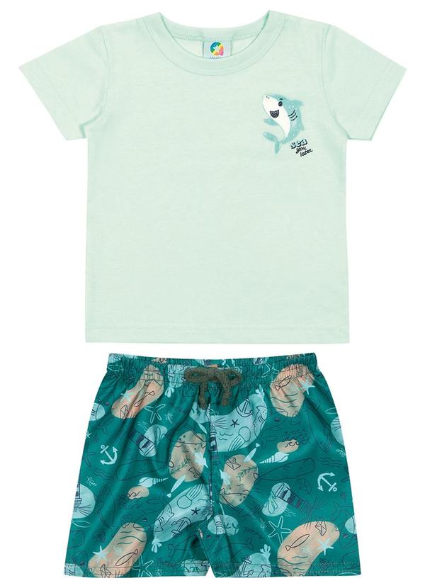 Alenice - Conjunto Baby Shark Meninos Verde