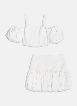 Authoria - Conjunto Balonê em Tecido  Off White - AUTHORIA