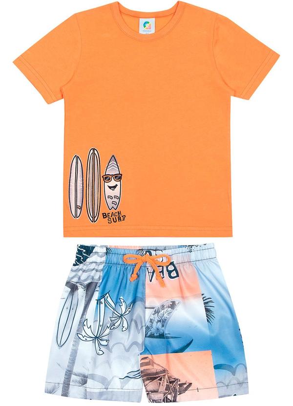 Alenice - Conjunto Beach Surf Meninos Laranja