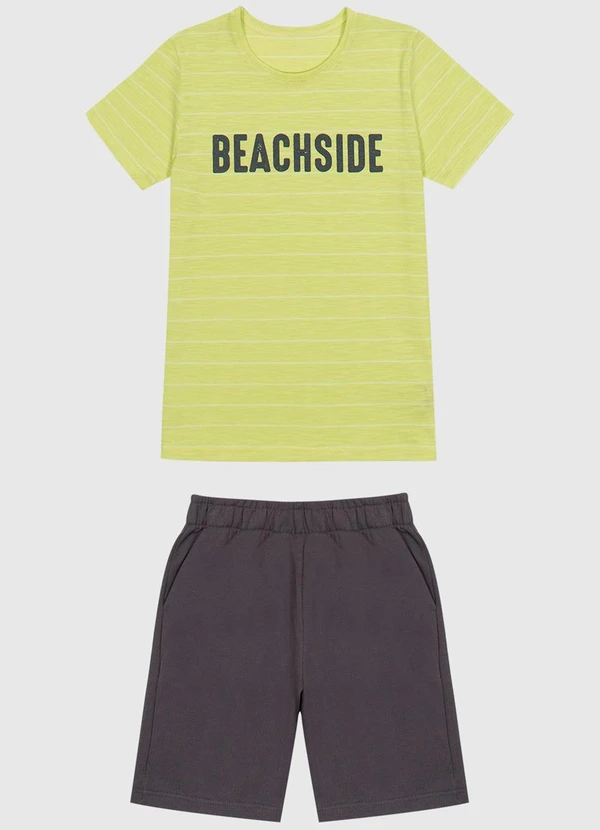 Malwee Kids - Conjunto Beachside em Moletom Menino Verde Claro