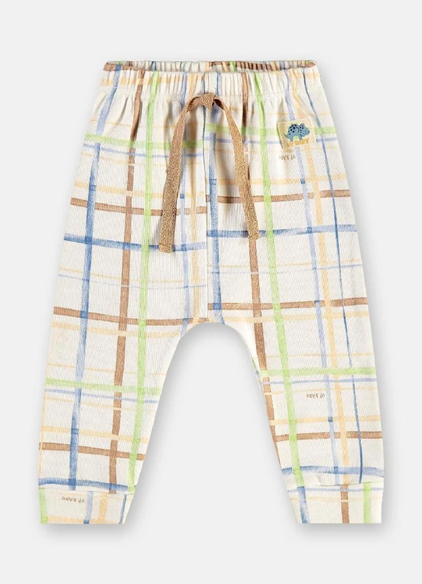 Up Baby - Conjunto Bebê Body e Calça Xadrez Branco 5