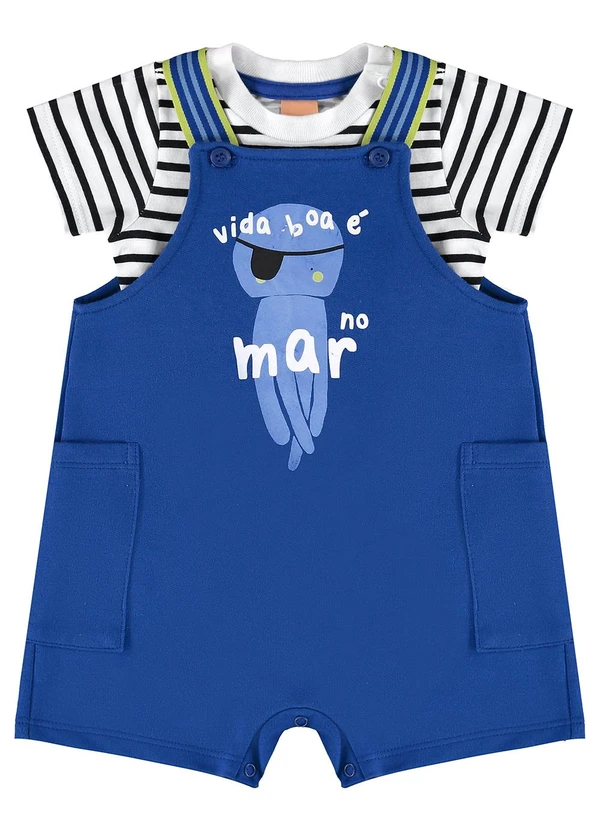 Três e Já - Conjunto Bebê Body e Jardineira Branco 2