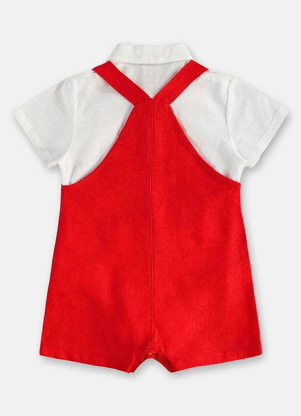 Up Baby - Conjunto Bebê Body e Jardineira Vermelho 3