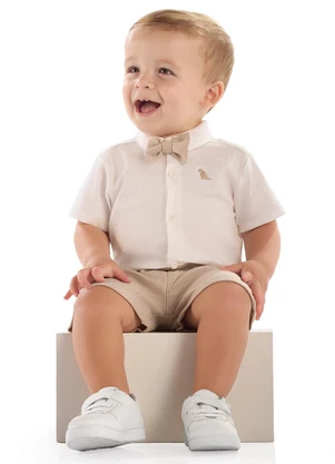 Quimby - Conjunto Bebê Body Gravata Bermuda Branco - QUIMBY