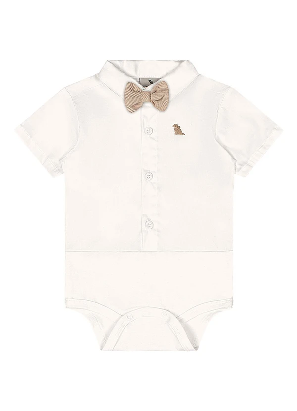 Quimby - Conjunto Bebê Body Gravata Bermuda Branco 3