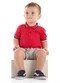 Quimby - Conjunto Bebê Camisa Polo Bermuda Vermelho - variação: Vermelho