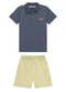 Ddk - Conjunto Bebê Regata Machão Estampa  Vermelho - variação: Azul