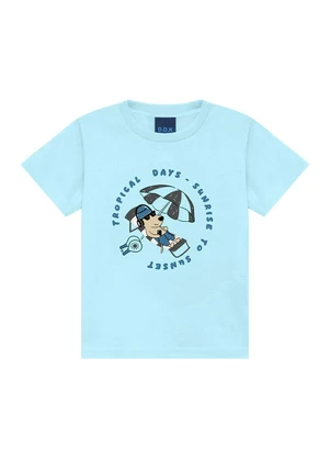 Ddk - Conjunto Bebê Camiseta Cachorro e Bermuda  Azul - DDK
