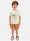Ddk - Conjunto Camisa Gola Portuguesa e Bermuda Verde - variação: Bege