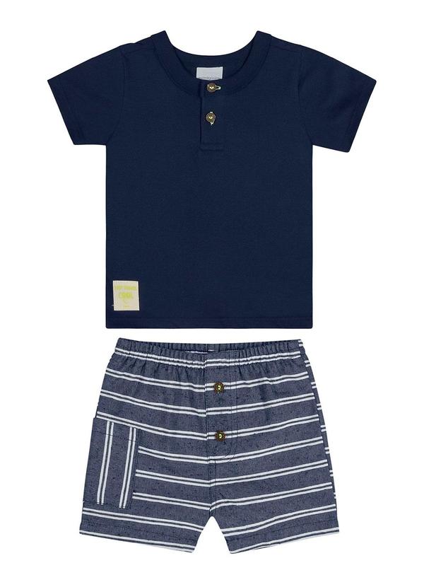 Quimby - Conjunto Bebê Camiseta e Bermuda Azul 2