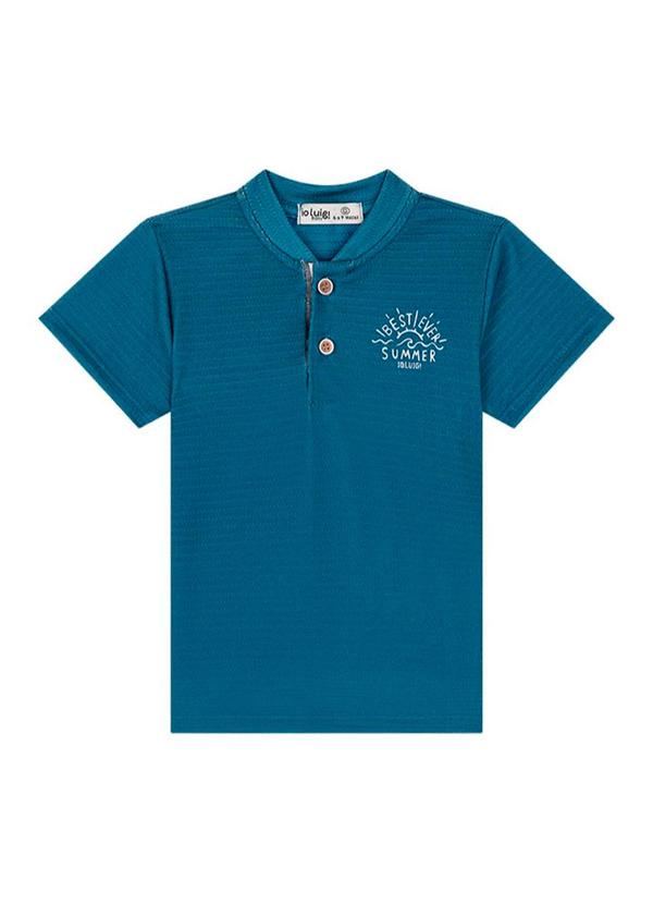 Ioluig - Conjunto Bebê Camiseta e Bermuda em Sarja Azul 3