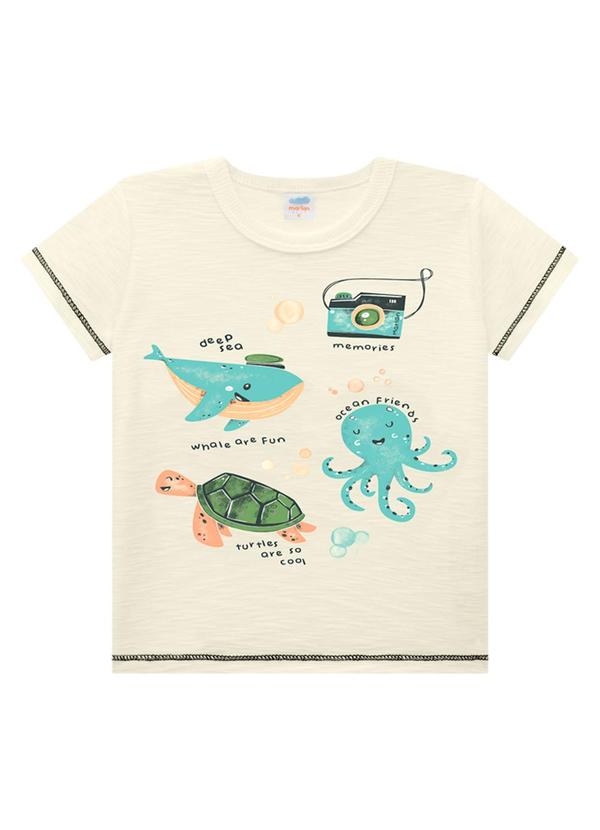Marlan - Conjunto Bebê Camiseta e Bermuda Oceano Bege 3