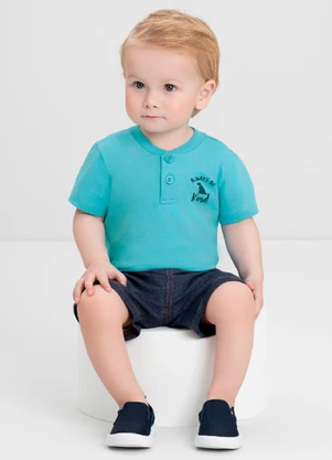 Conjunto Bebê Camiseta e Bermuda Quimby Azul - QUIMBY